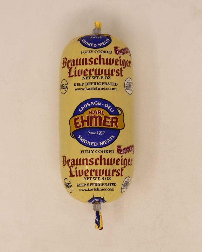 Braunschweiger Liverwurst Chub From Karl Ehmer High Quality Meats