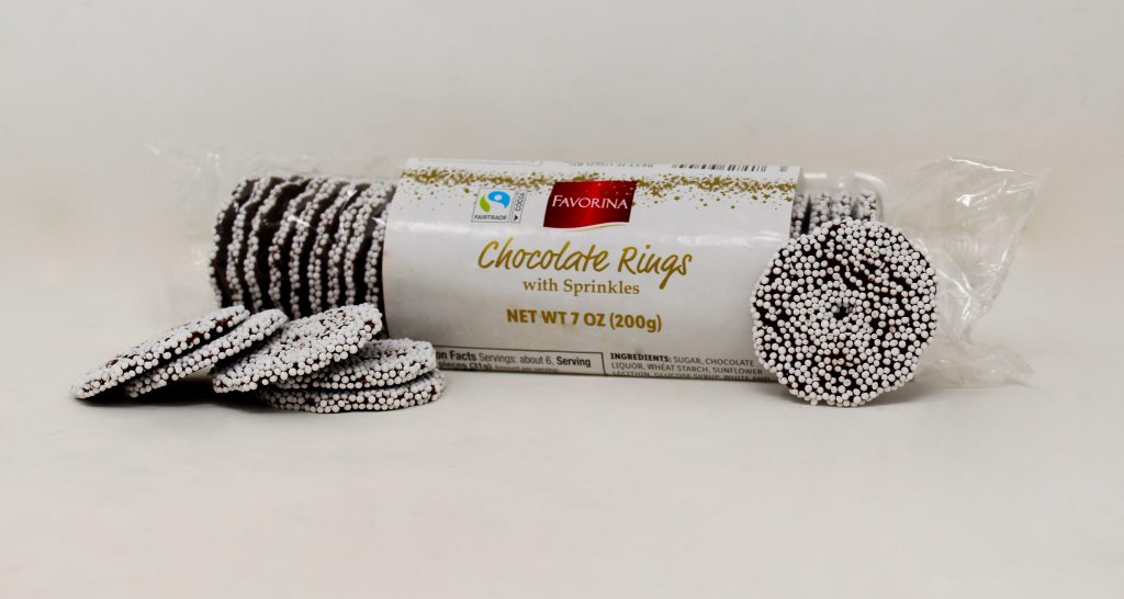 Favorina Chocolate Rings with Sprinkles
