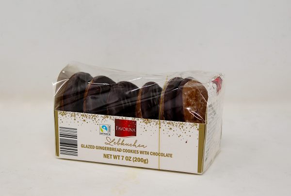 Favorina Lebkuchen Glazed Gingerbread Cookies with Chocolate (7oz)